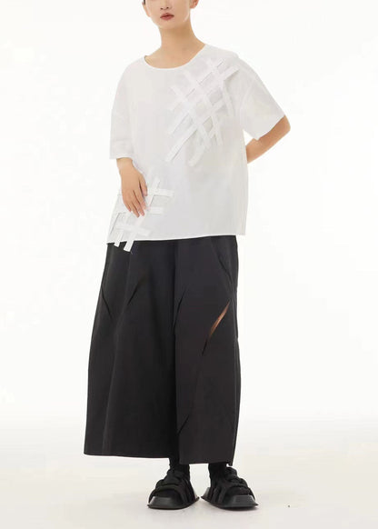 White O-neck Oversized Cotton Tank Tops Summer