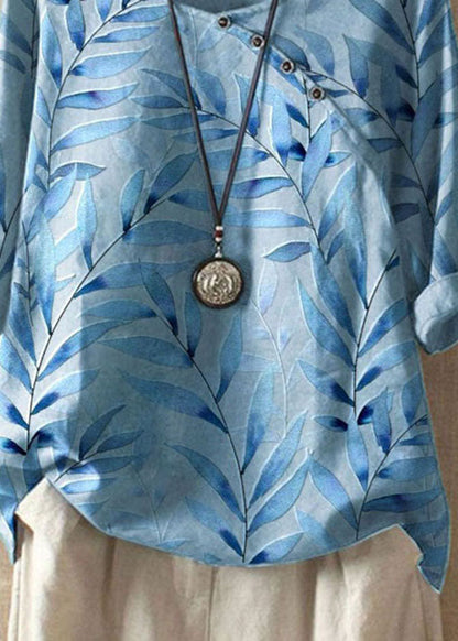 White O Neck Print Patchwork Linen T Shirts Summer