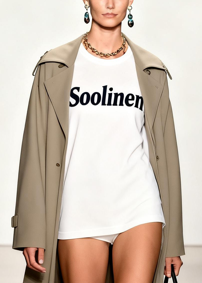 White Oversized Cotton T-shirts Summer