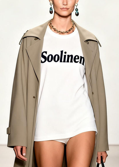 White Oversized Cotton T-shirts Summer