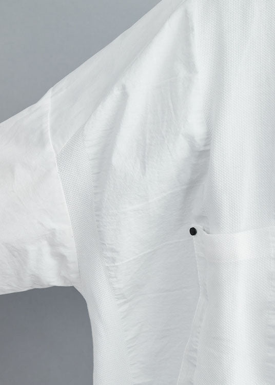 White Peter Pan Collar Button Tops Spring
