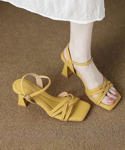 White Sandals Chunky High Heel Sandals