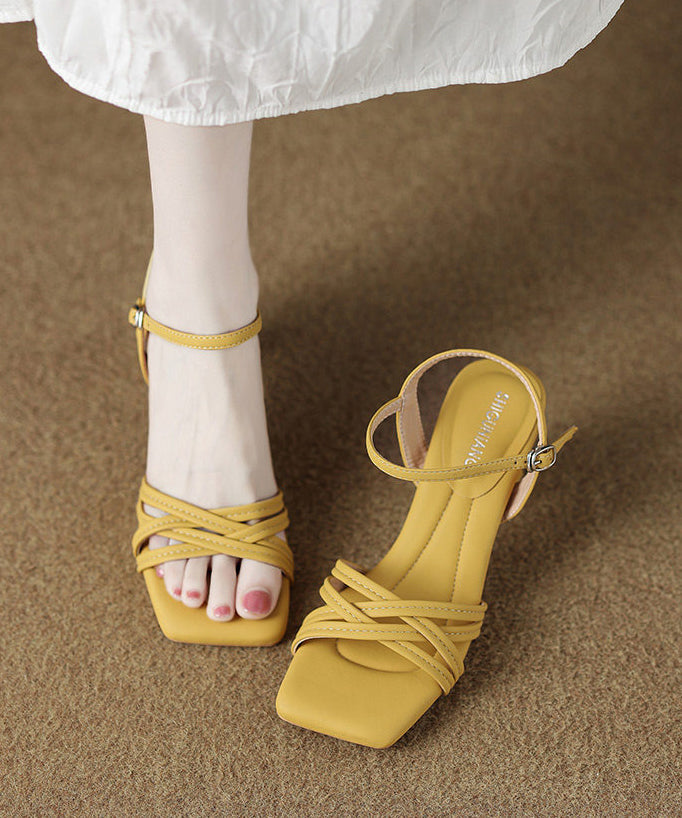 White Sandals Chunky High Heel Sandals