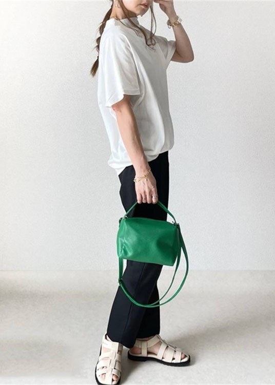White Wrinkled Cotton T Shirt Tops Short Sleeve