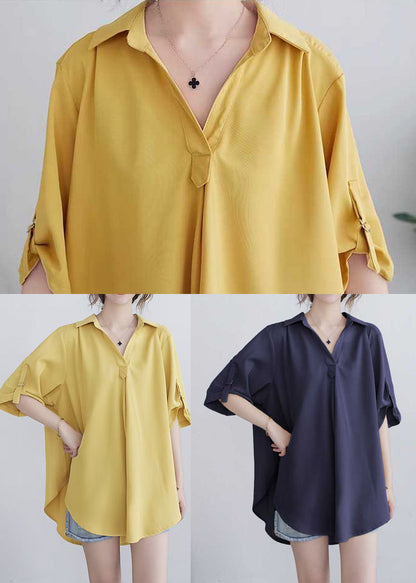 Yellow Oversized Cotton Shirt Summer