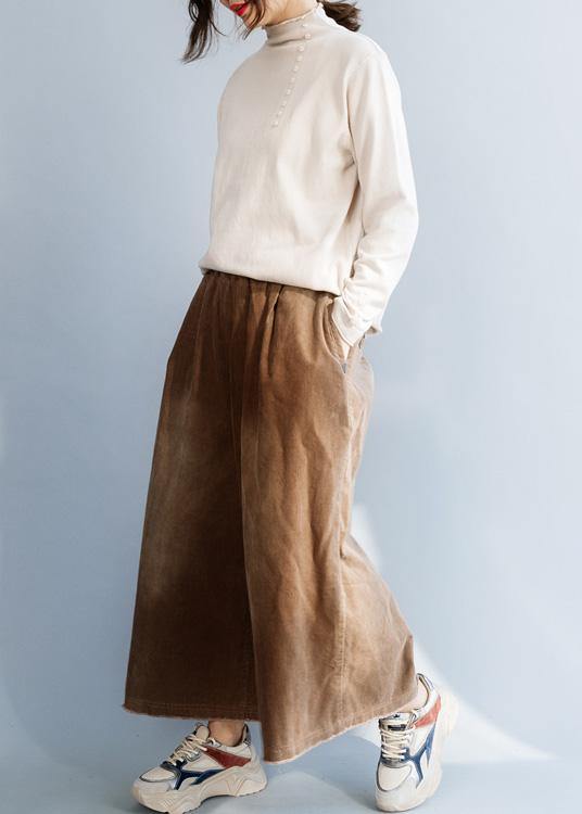 Women beige Blouse wild fall fashion high neck knit sweat tops