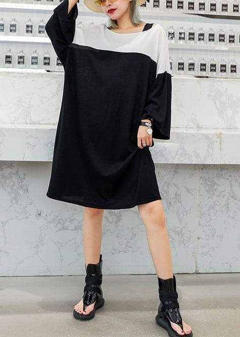 Black Cotton Wardrobes Patchwork Cotton Dresses