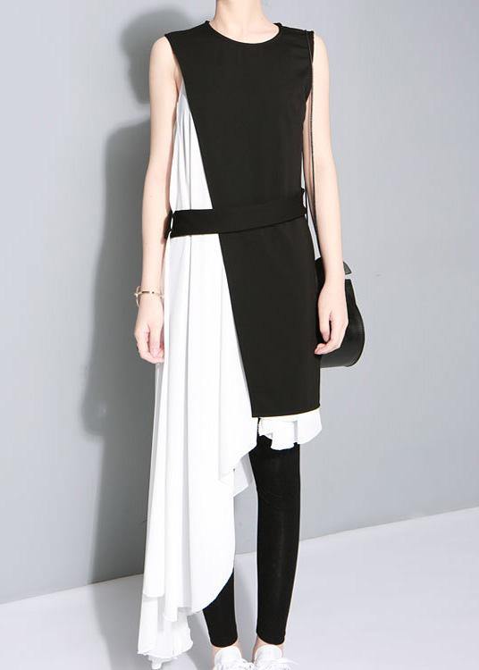 Black Cotton Clothes Patchwork Daily Summer Dress