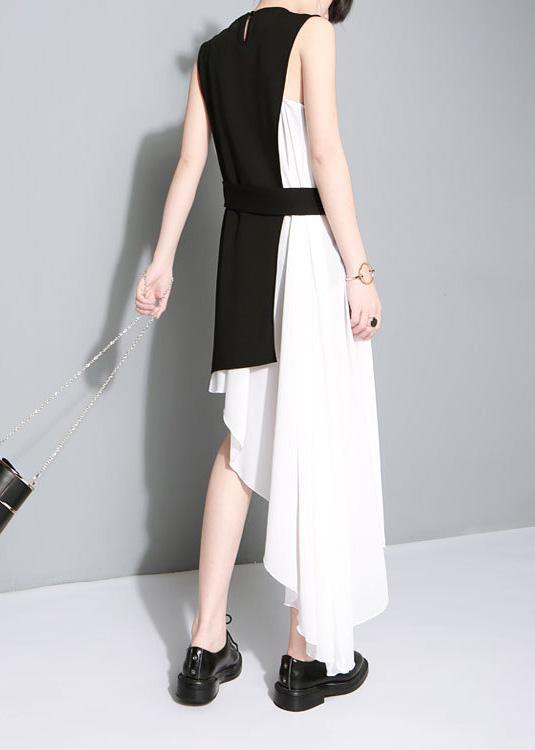 Black Cotton Clothes Patchwork Daily Summer Dress