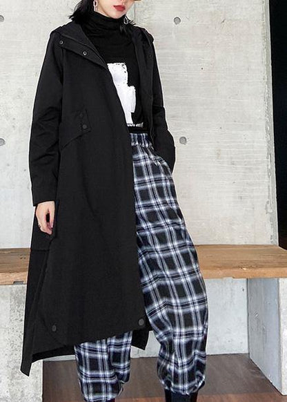 Black Fine Clothes Photography Hooded Zippered Fall Coats