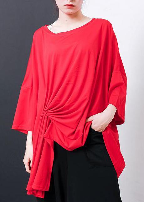 Black Pakistani Irregular Design Unique Cotton Clothes for Pleated Color T-shirt