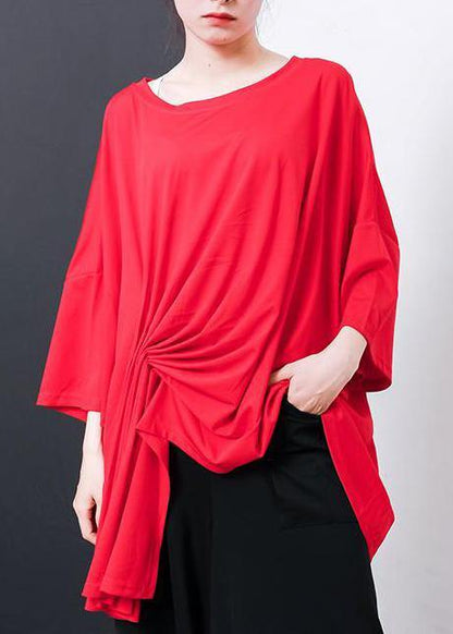 Black Pakistani Irregular Design Unique Cotton Clothes for Pleated Color T-shirt
