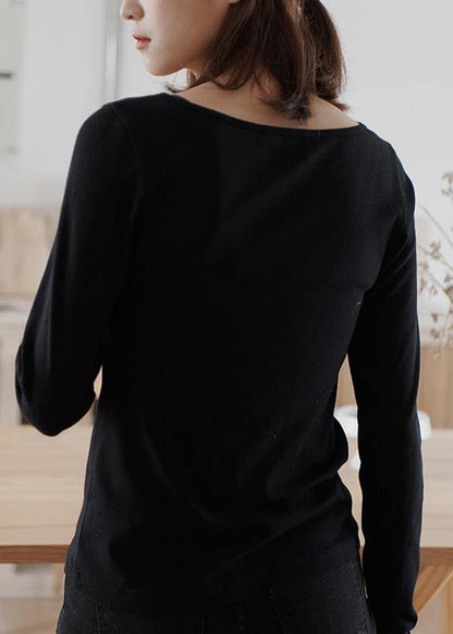 Women black cotton blouses for women wild Plus Size Clothing fall blouses