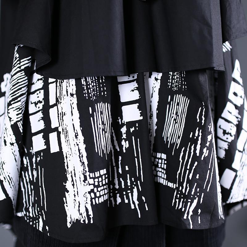 Women black cotton clothes For Women patchwork daily fall long shirt