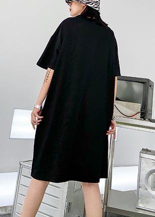 Black Outfit O Neck Patchwork Summer Dresses