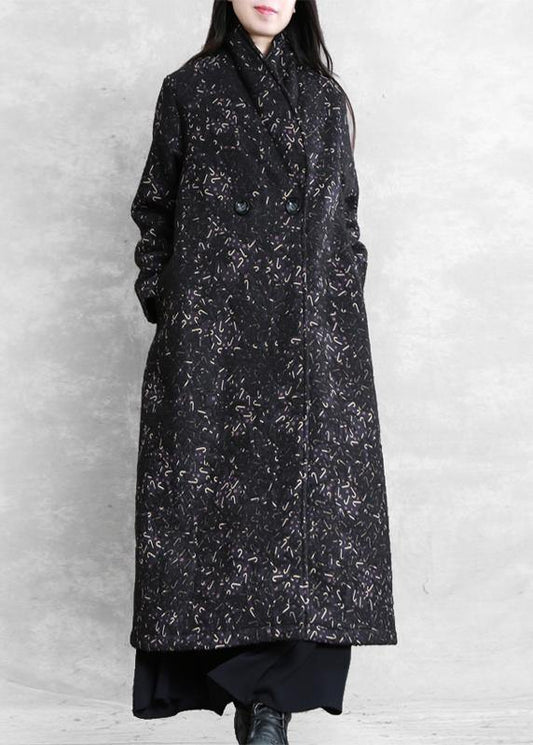Black Print Clothes Inspiration Pockets Fall Coat