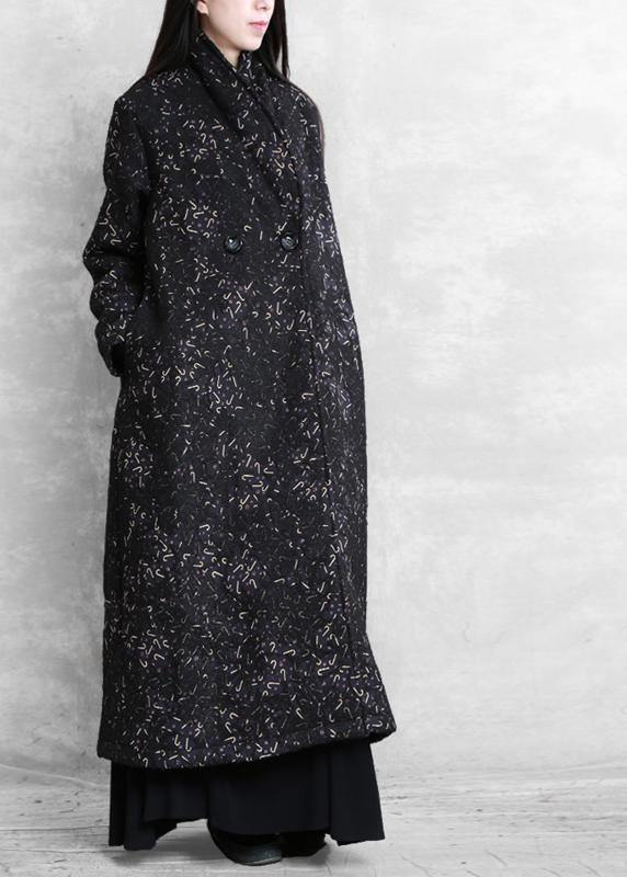 Black Print Clothes Inspiration Pockets Fall Coat