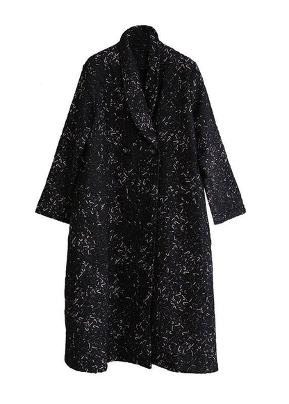 Black Print Clothes Inspiration Pockets Fall Coat