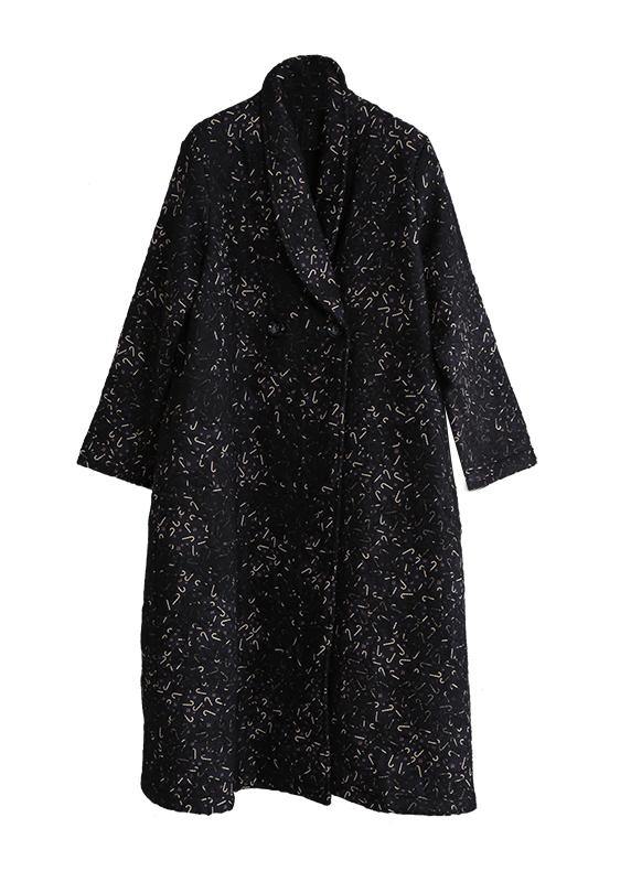 Black Print Clothes Inspiration Pockets Fall Coat