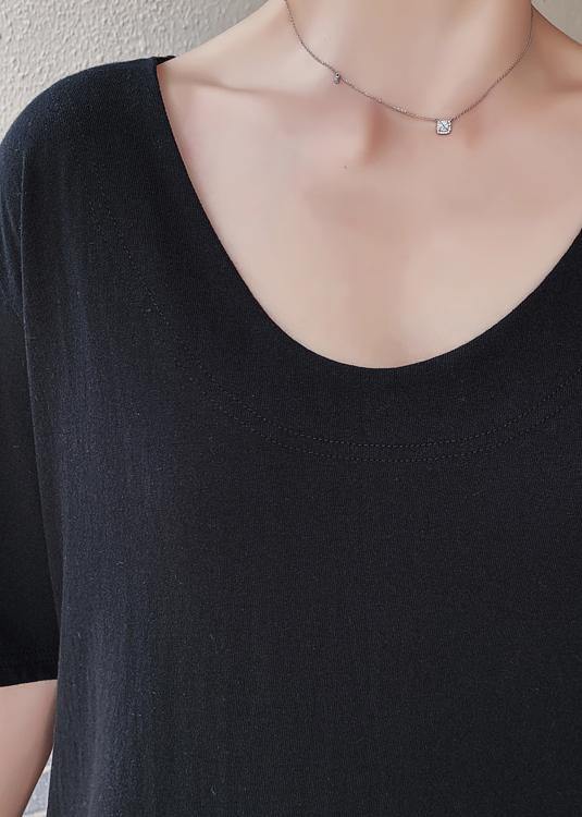 Black Quilting Clothes O Neck Low High Design Maxi Dresses