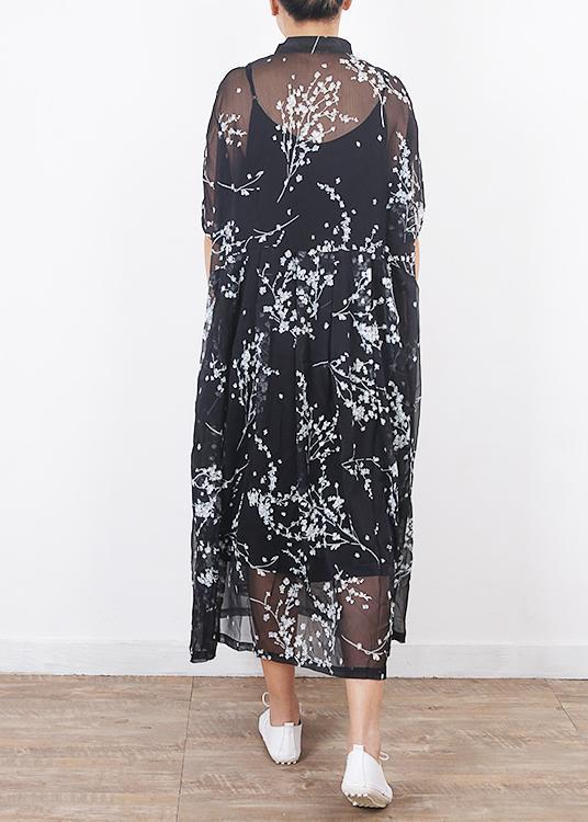 Black Silk Dresses Sleeve Short Sleeve Maxi Summer Dresses