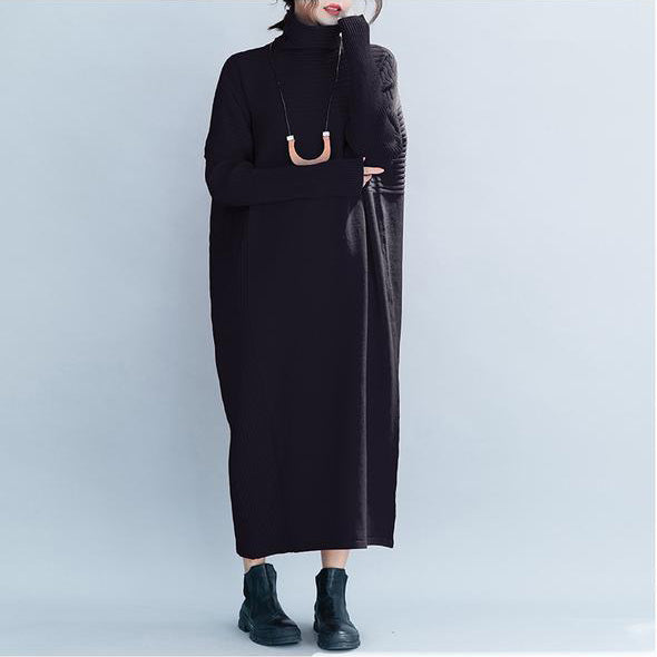 Loose High Neck Maxi Sweater Dresses