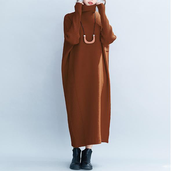 Loose High Neck Maxi Sweater Dresses