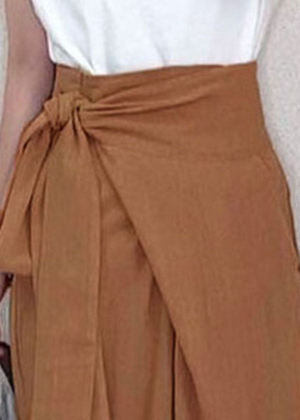 Asymmetrical Side Tie Pants