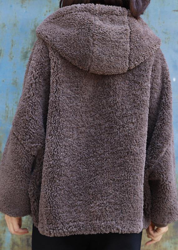 Chocolate Hooded Coats Black Dresses Outwears