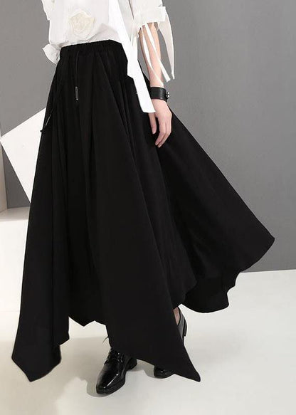 Clothes Summer Draped Black Wide Leg Pants