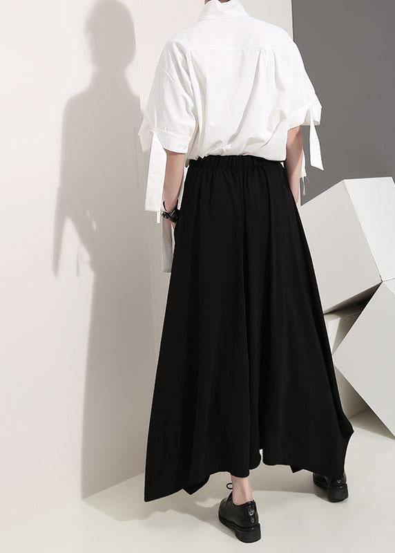 Clothes Summer Draped Black Wide Leg Pants