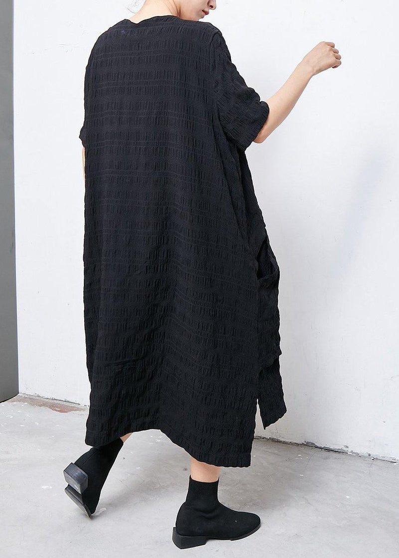 Cotton Clothes Organic Irregular Round Neck Cotton Dress