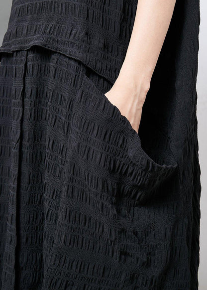 Cotton Clothes Organic Irregular Round Neck Cotton Dress