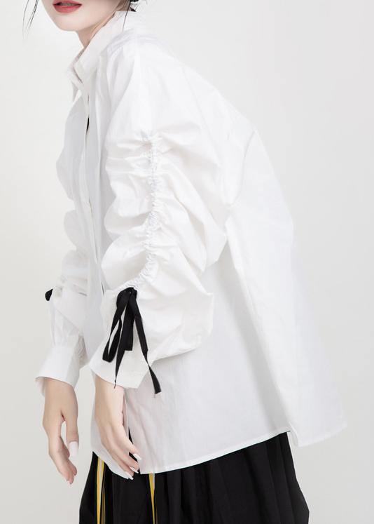 Drawstring Cotton Fall Clothes Tutorials White Shirts