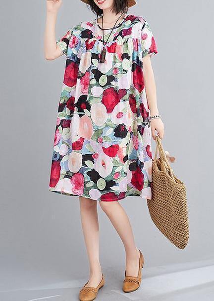 Cotton Wardrobes O Neck Cinched Tunic Summer Dress