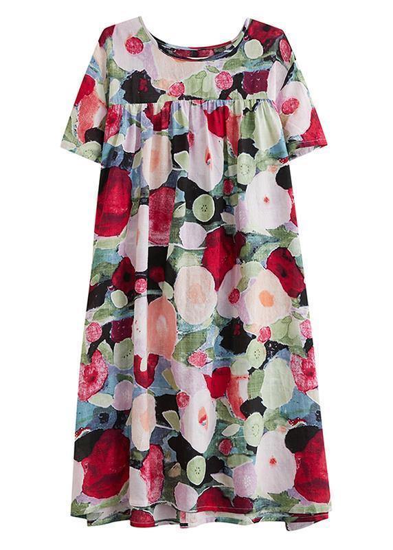 Cotton Wardrobes O Neck Cinched Tunic Summer Dress