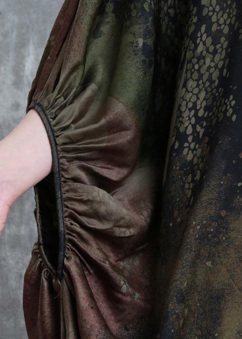 Robes Stand Collar Batwing Sleeve Kaftan Summer Dress