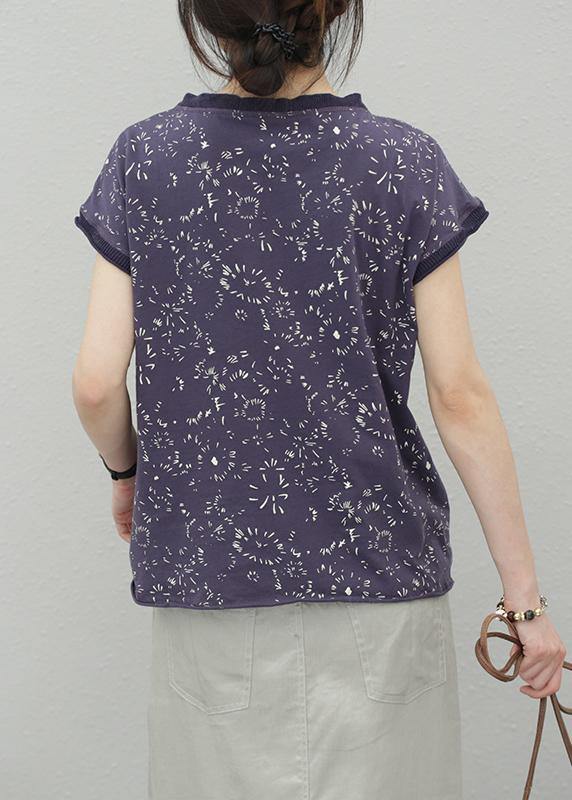 Cotton Tops Stand Collar Silhouette Summer Shirt