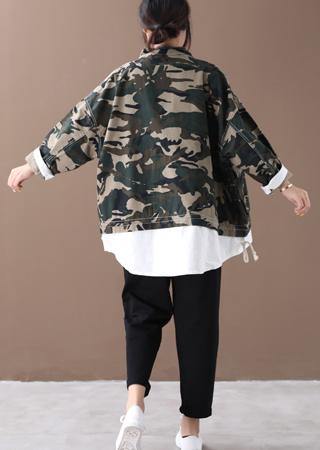 Fine Tunics Stand Collar False Two Pieces Outwear
