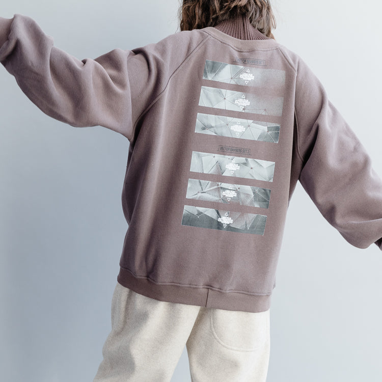 Gray Cotton Clothes for Fabrics Baggy O Neck Letter Top
