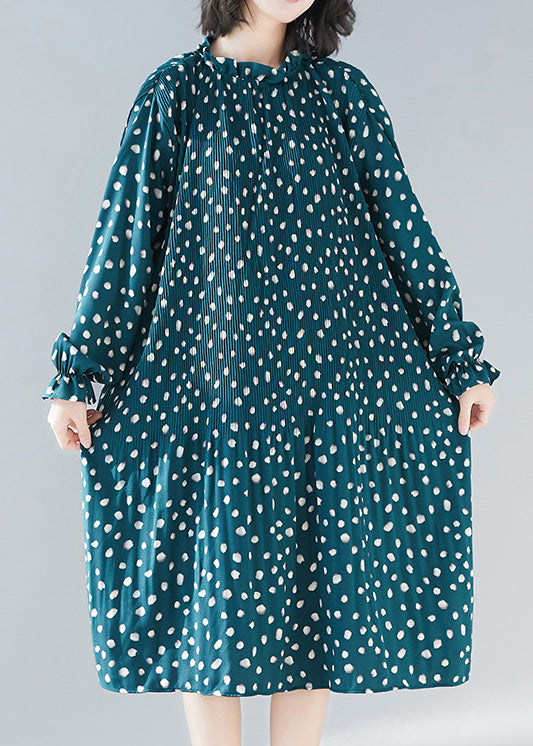 Green Chiffon Kaftans Fabrics Cinched a Line Summer Dress