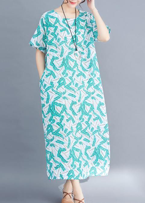 Green Cotton Dresses Fabrics Prints Maxi Summer Dresses