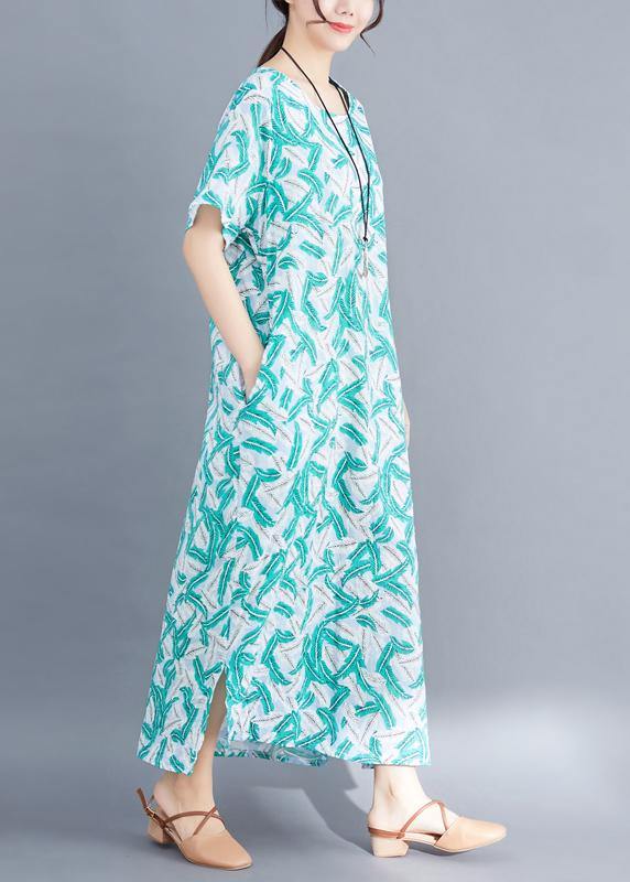 Green Cotton Dresses Fabrics Prints Maxi Summer Dresses