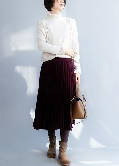 Women high neck beige knitwear Loose fitting  knitted t shirt