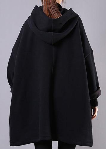 Women hooded thick cotton clothes For Women Sewing black tops