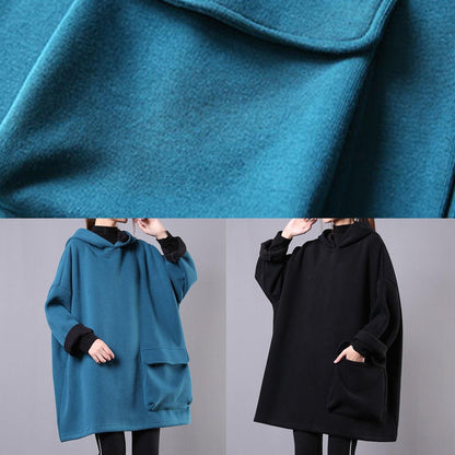Women hooded thick cotton clothes For Women Sewing black tops