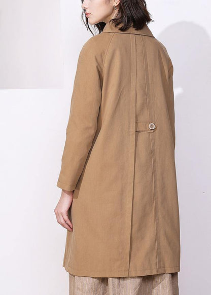 Khaki Fine Trench Coat Inspiration Long Sleeve Spring Jackets