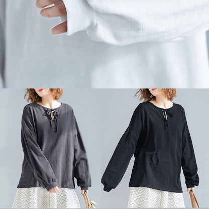 Women long sleeve cotton Tunic Outfits white tops