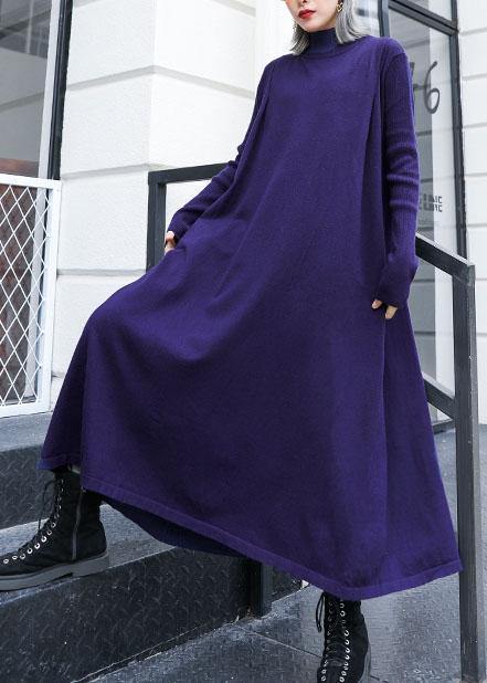 Loose Hem Sweater Dress Outfit Blue Fuzzy Knit Top Fall
