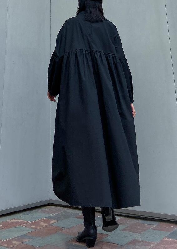 Low High Design Cotton Spring Tunic Runway Black a Line Dresses